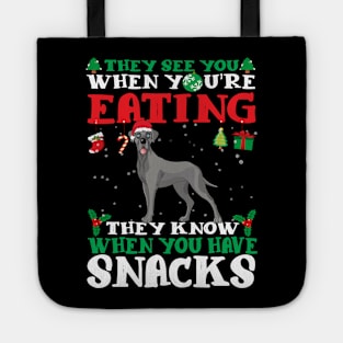 Christmas Dog Eating Snacks Tote