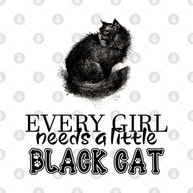 Black Cat llustration with Quote by Biophilia