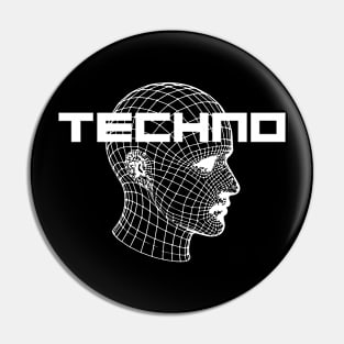 techno head design Pin