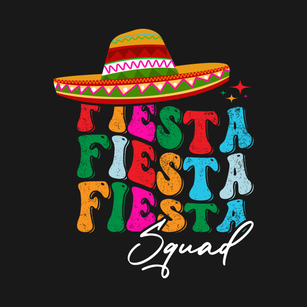 Retro Groovy Cinco de Mayo Fiesta Squad Family Matching by Flow-designs