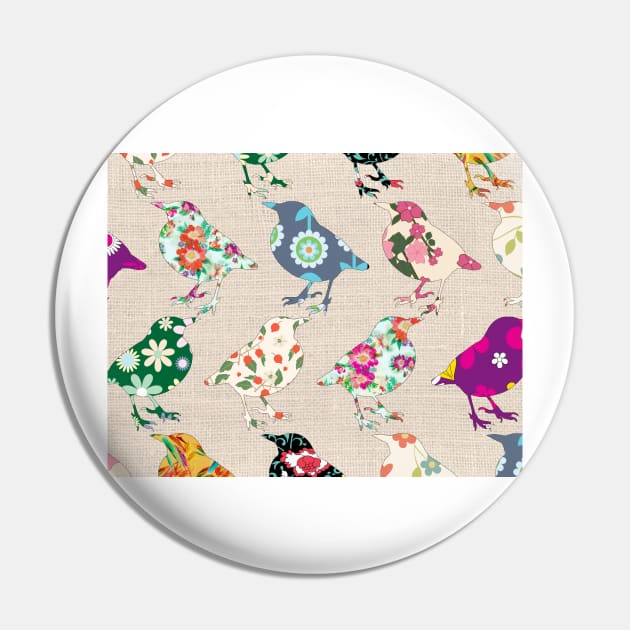 Bird Pattern Pin by AnimalPatterns