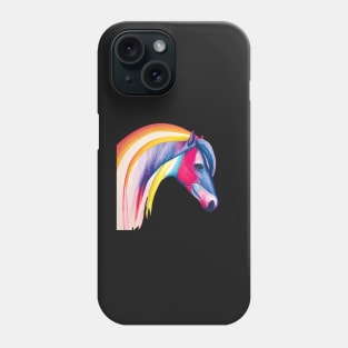 Stunning Rainbow Horse on Teal Phone Case