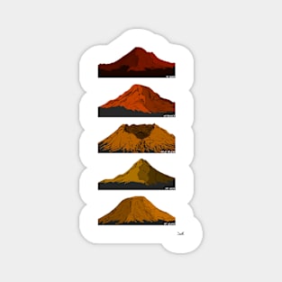 Cascade Volcanoes Red Orange Gold Magnet