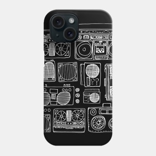 Boomboxes (White Ink) Phone Case