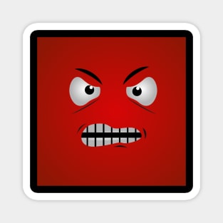 Cute Cartoon Face Emoji Angry Expression Magnet