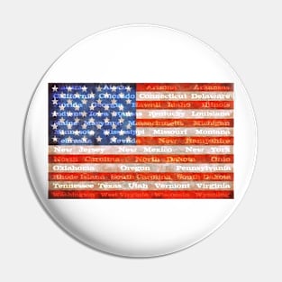 American Flag with States Pin