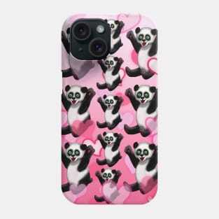 Pick me up panda pink hearts Phone Case