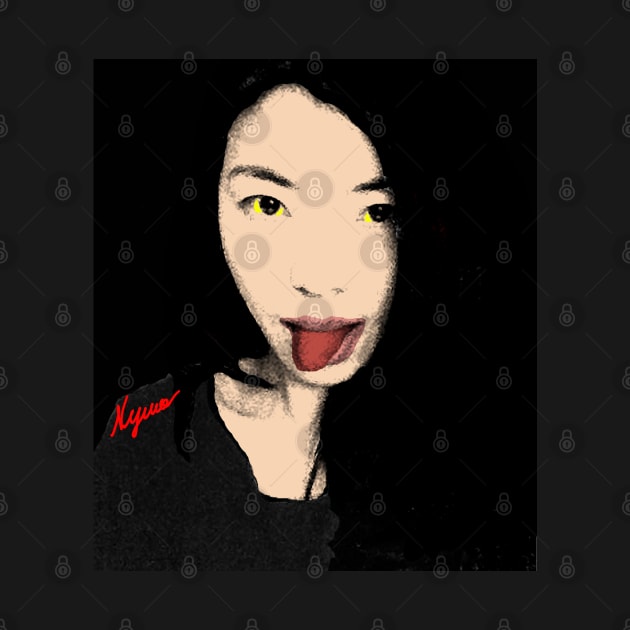 FUNNY GIRL - Pop art tongue by NYWA-ART-PROJECT