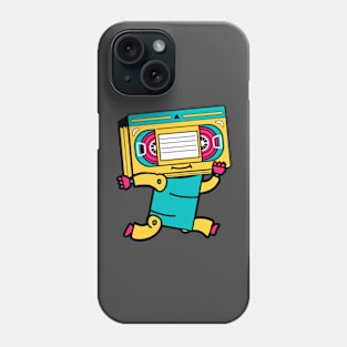 Happy Running Retro VHS Robot Phone Case