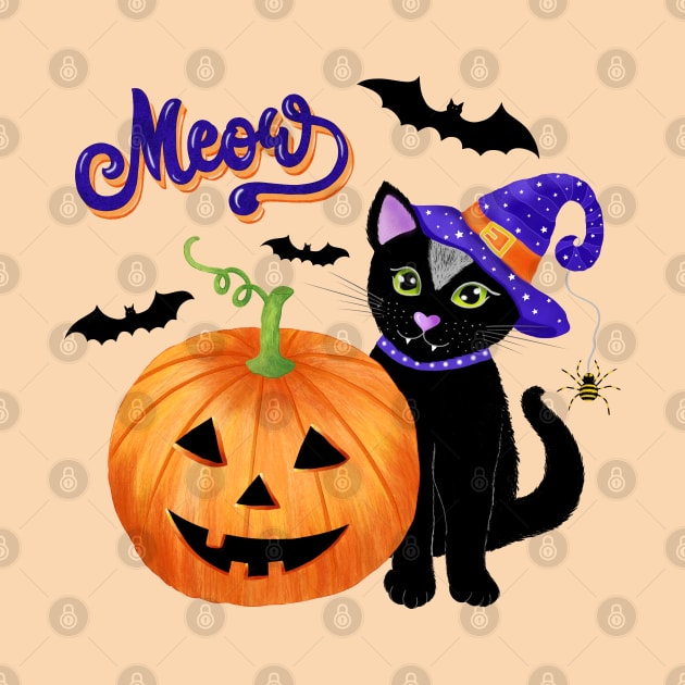 Spooky Halloween Cat by CalliLetters