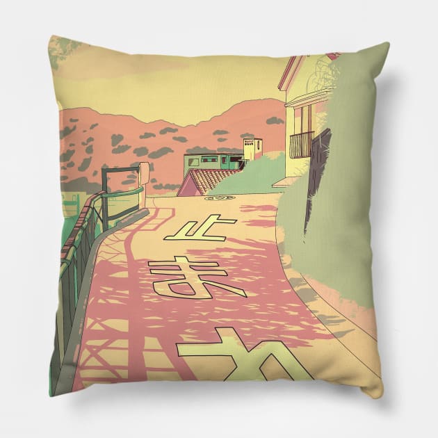 route japonaise pastel Pillow by Mimie20