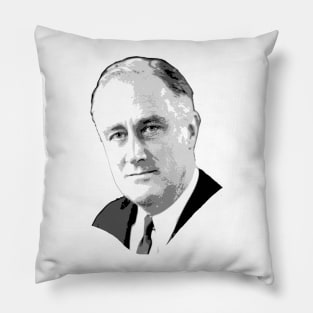 Franklin D. Roosevelt Grayscale Pop Art Pillow