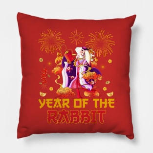 2023 Chinese New Year Dabbing Rabbit Fireworks New Year Eve Pillow