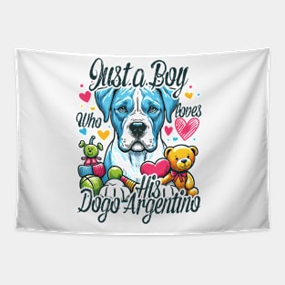 How a Boy and His Dogo Argentino Became Best Friends Tapestry