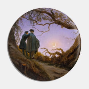 Two Men Contemplating the Moon Pin