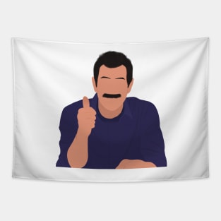 Modern Family Phil Thumbs Up Mustache Fan Art Tapestry