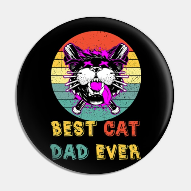 Best Cat Dad Ever Club Pin by StuSpenceart