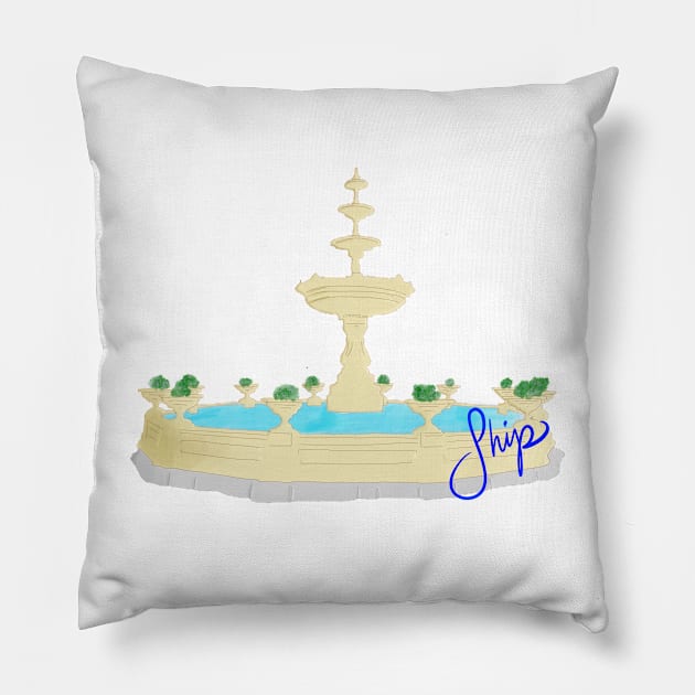 Shippensburg Old Main Fountain Pillow by kiramrob