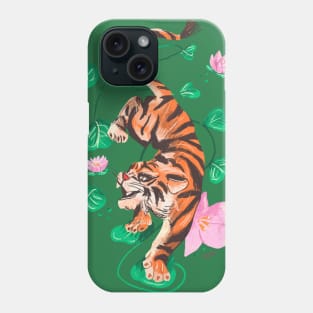 Tiger - Green by Cindy Rose Studio Phone Case