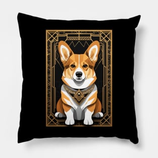 Corgi - art deco Pillow