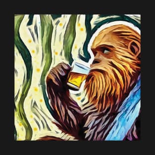 Bigfoot drink beer Van Gogh style T-Shirt