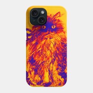 YELLOW CAT KITTEN ,BUTTERFLY AND BLUE ROSES Orange Purple Phone Case