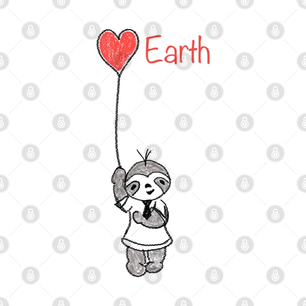 Cute sloth loves The Earth, Sloth save the earth shirt,Sloth lovers save the Earth, Sloth earth day shirt, by Peaceful Pigments