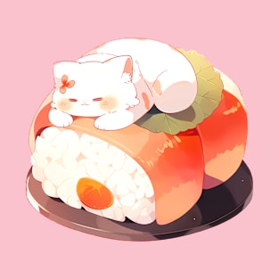 Kitty lies on sushi T-Shirt