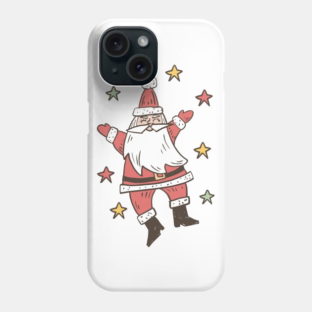 Retro Starry Santa Phone Case by SWON Design