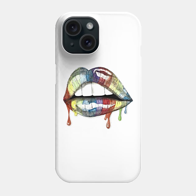Rainbow Lips Phone Case by Kyko619