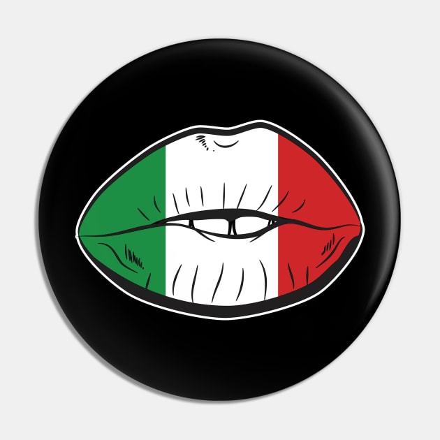 Italy Fan Lips Italian Fan Flag Lips Pin by atomguy