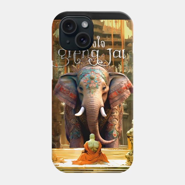 Greng Jai: Thai Politeness; Afraid to Offend on a Dark Background Phone Case by Puff Sumo