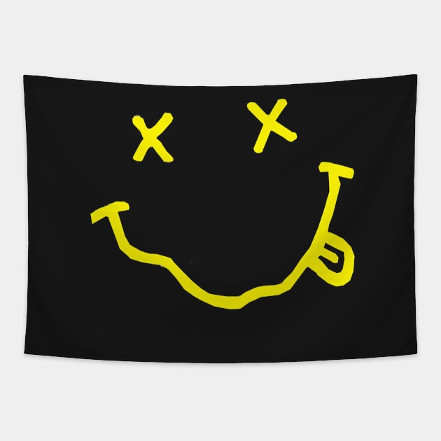 HAPPY FACE - CELEBRITIES - ROCK - MINIMALIST - CLASSIC Tapestry by JMPrint