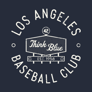 Retro LA Baseball Club Stadium Logo (White) T-Shirt