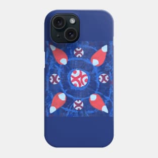 Abstract Motifs on Blue Tie Dye Phone Case