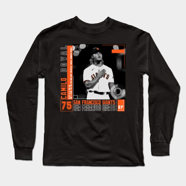 Camilo Doval Baseball Edit Tapestries Giants - Camilo Doval - Long Sleeve T- Shirt