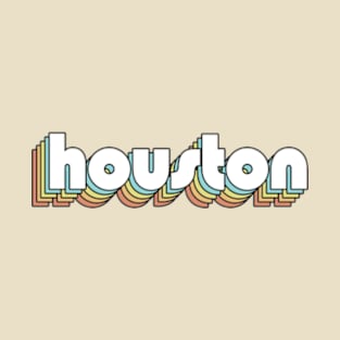 Houston - Retro Rainbow Typography Faded Style T-Shirt