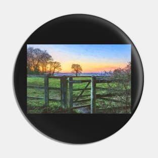 Gateway To A Winter Sunset Pin