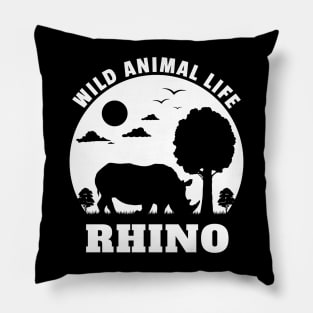 Wild Animals Life Of Rhino Pillow