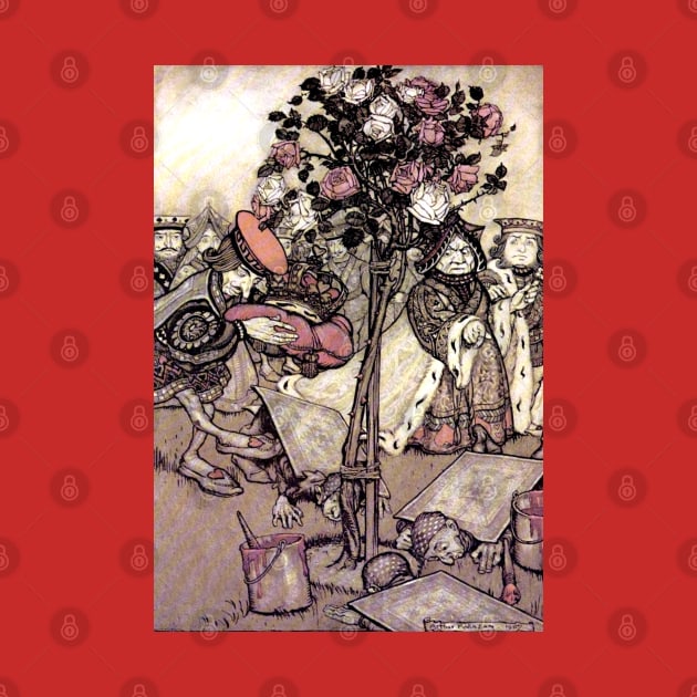 Painting the Roses Red - Alice in Wonderland - Arthur Rackham by forgottenbeauty