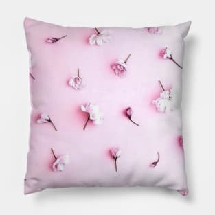 flowers, pink background Pillow