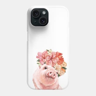 Baby Pig with Flowers Crown A1 Phone Case