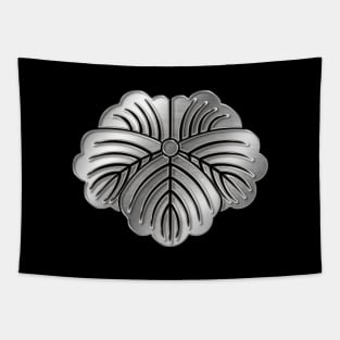 Matsunaga Clan Kamon Silver Chrome Tapestry