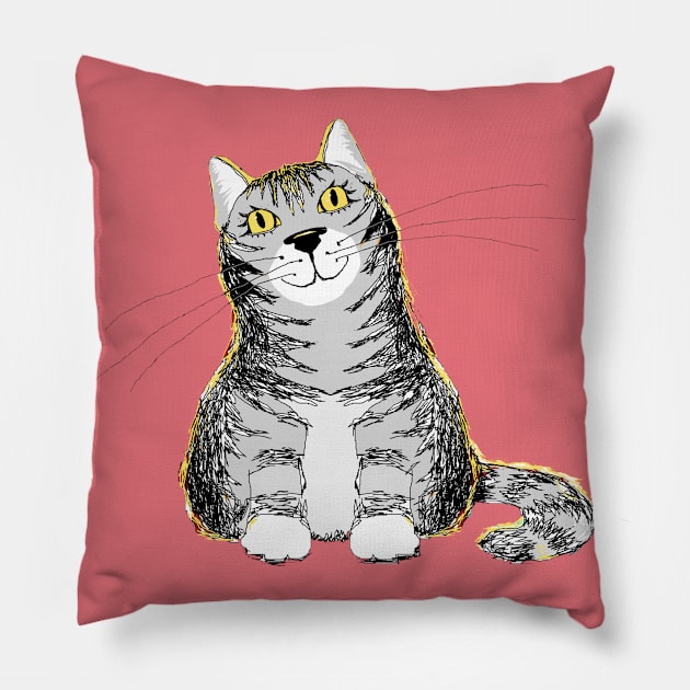 Sir Katness, King of Curiosity Pillow by JeanGregoryEvans1