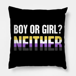 Funny Non-Binary Pride | Gender Identity Genderqueer Pillow