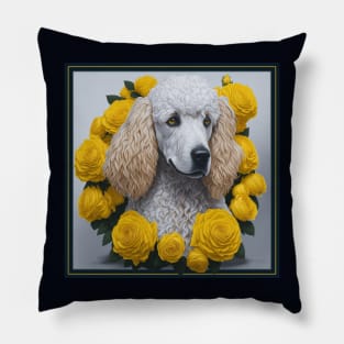 Standard poodle yellow roses Pillow