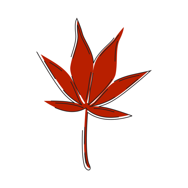 Japanese Maple Tree Leaf by InkyArt