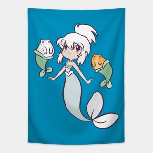 Mermaids with MerCats Tapestry