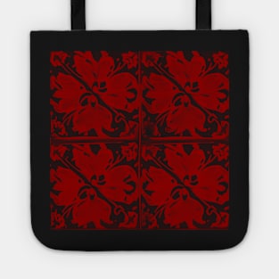 Hibiscus Flowers Print - Crimson Aesthetic Tote