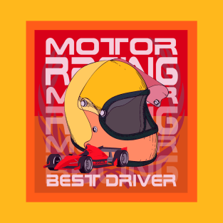 Best Driver poeter award helmet racing vintage T-Shirt